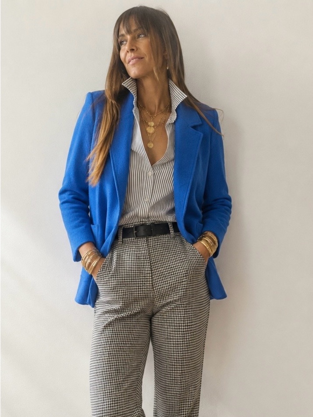 Rachel Zoe Bright Blue Open-Front Blazer Jacket-S